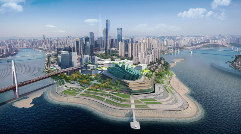 <dd><p><strong>项目位置：</strong>重庆市两江新区</p><p><strong>景观面积：</strong>173000㎡</p><p><strong>项目介绍：</strong>立足可持续生态发展理念，设计弹性的生态景观。建立多层次、多功能的江岸河堤系统。贯通重庆江线绿道，打造两江四岸绿色“样板区”。</p><p>项目坐落于两江交汇处，是重庆主要的城市景点。对景观立面设计还考虑声、光、电等交互设施，提升重庆整体形象。</p><p><br/></p></dd>
